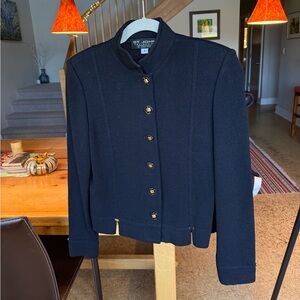 St. John Women's Black Jacket with gold detailing